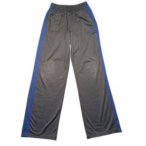 Vintage Y2K Adidas Track Pants Mens Medium Grey Blue 3 Stripe Wide Leg Baggy